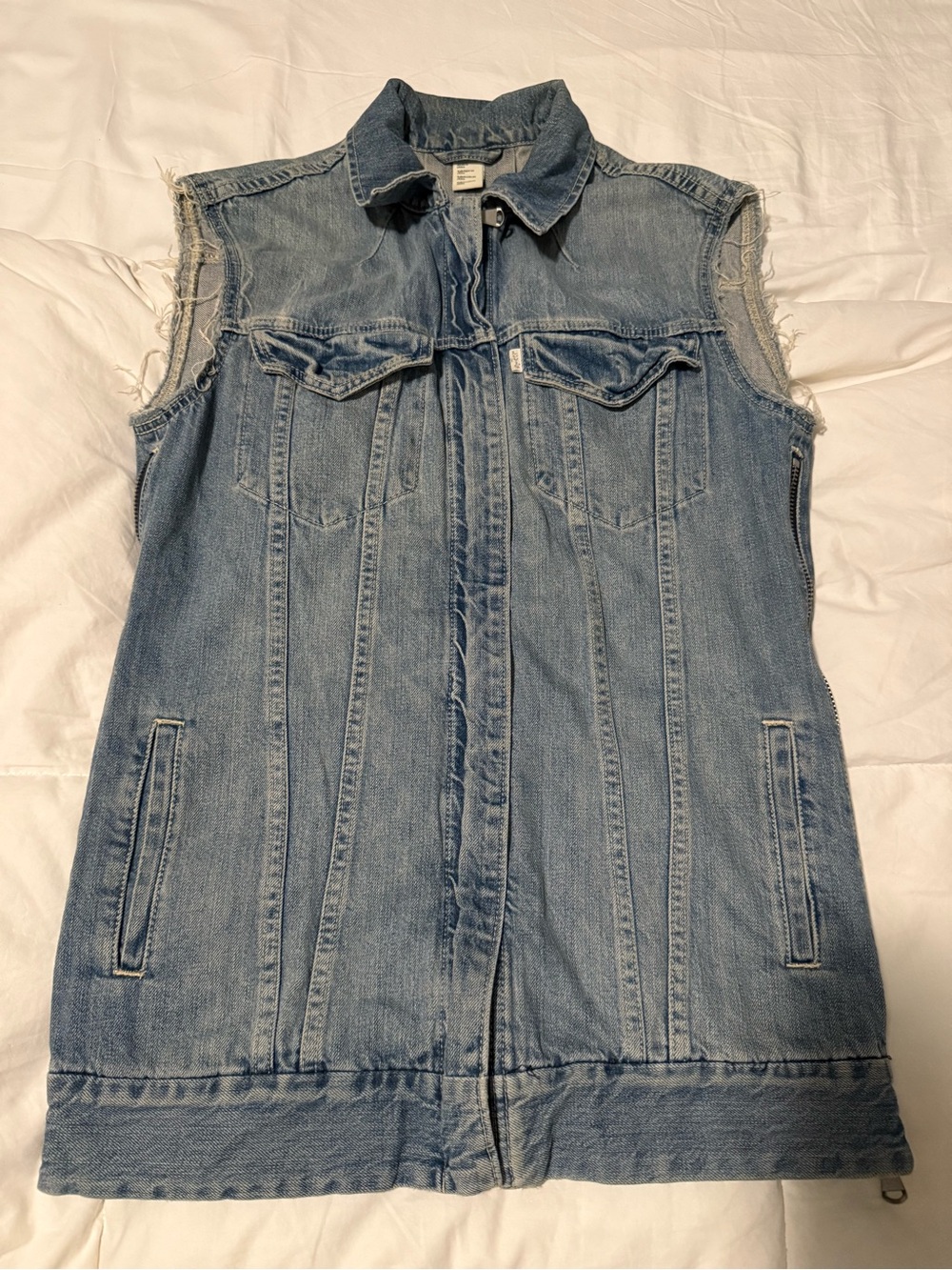 Levi's Light Blue Denim Sleeveless Trucker Vest